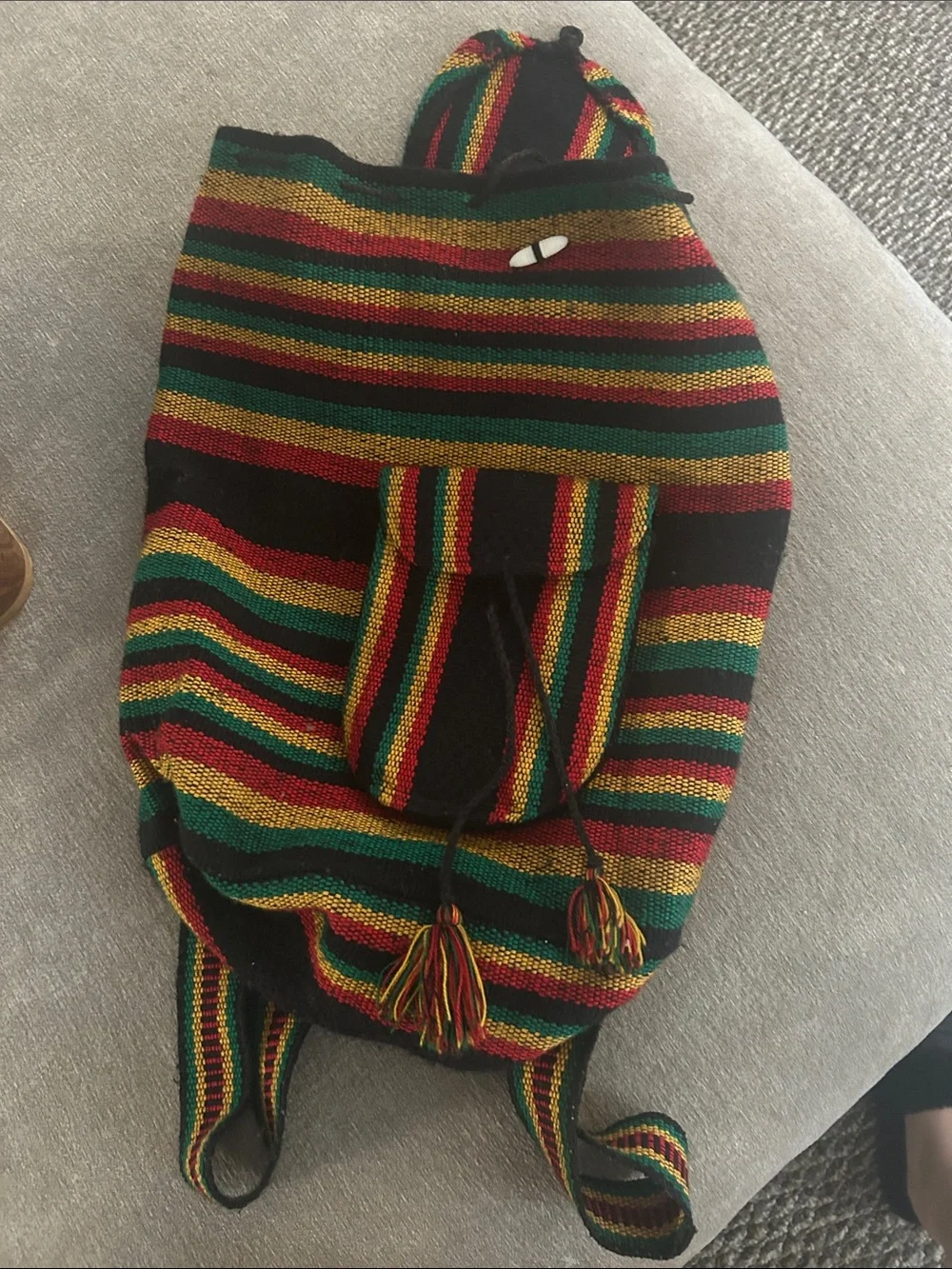 Marley Striped Knit backpack - Red/Green/Yellow/Black